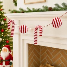 Ritzz Baston Şeker Top Figürlü Garland Kırmızı Beyaz 180 cm (1 Adet)