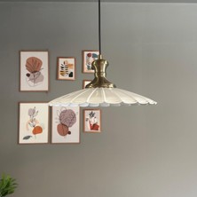 Bamyum Risso Beyaz Metal Büyük Avize Eskitme Tokmak Başlık Tekli Rustik Cafe Modern Sarkıt Aydınlatma