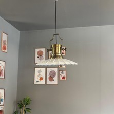 Bamyum Risso Beyaz Metal Büyük Avize Silindir Eskitme Başlık Tekli Rustik Cafe Modern Sarkıt Aydınlatma