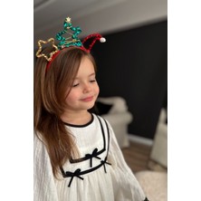 Le Mabelle Kırmızı  Pullu Yılbaşı Figürlü Kız Çocuk Taç