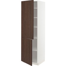 Hobiurun Mutfak boy dolabı, SINARP kahverengi, 60x60x200 cm, 2 kapaklı ve 4 raflı