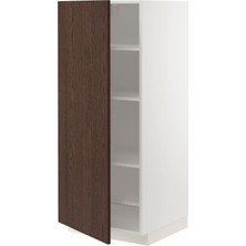 Hobiurun Mutfak boy dolabı, SINARP kahverengi, 60x60x140 cm, 1 kapaklı ve 2 raflı
