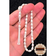 Silvera Telkari Gümüş Tesbih Erkek Çizgili Arpa Kesim Gümüş Tesbih 925 Ayar ST380