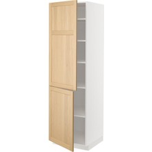 Hobiurun Mutfak boy dolabı, FORSBACKA meşe, 60x60x200 cm, 2 kapaklı ve 4 raflı