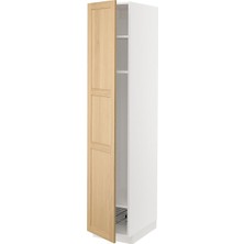 Hobiurun Mutfak boy dolabı, FORSBACKA meşe, 40x60x200 cm, 1 kapaklı, 1 tel sepetli ve 2 raflı