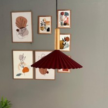 Bamyum Avilla Vişne Çürüğü Tekli Metal Avize Ahşap Başlık Rustik Cafe Mutfak Modern Sarkıt Aydınlatma