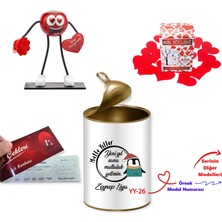 E-Hediyeci Sevgiliye Kişiye Özel Yılbaşı Aşk Konservesi  Romantik Sürpriz Mini Hediye Seti