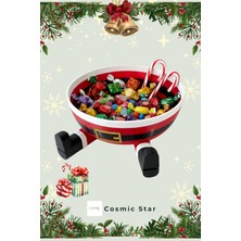 Kırmızı Noel Baba Figürlü Şekerlik ve Çerezlik, 3D Baskı, Dekoratif Hediye