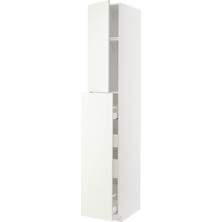 Hobiurun Mutfak boy dolabı, VALLSTENA beyaz, 40x60x240 cm, 2 kapaklı ve 4 çekmeceli