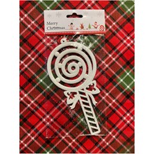 Beyaz 20 cm Noel Şeker Dekor Süsü, Yılbaşı Çam Ağacı Süsü, Hoş ve Şık Tasarım