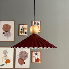 Bamyum Avilla Vişne Çürüğü Tekli Metal Avize Ahşap Boncuk Başlık Rustik Cafe Modern Sarkıt Aydınlatma