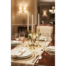 3'lü Üçlü Gold Şamdan Mumluk Dekoratif Ev Dekorasyon Paslanmaz