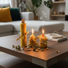 Uretti - Ayşe 7362 7479 El Yapımı 3'lü Set Doğal Balmumu - 13 cm / 5 cm / 7 cm