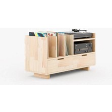 Masif Ağaç Pikap & Plak Depolama Sistemi 100CM