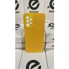 Elixem Samsung A23 Uyumlu Sarı Suni Deri Kılıf