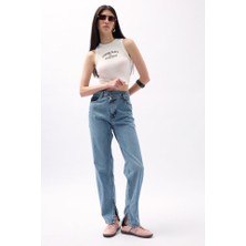 Etiler Collection Asimetrik Bel Paça Yırtmaçlı Jean