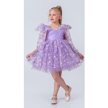 Mnk Baby & Kids Çiçek Brode Desen Imeros Kız Abiye M00736