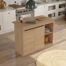Island 120CM Ada Mutfak Yemek Masası 2 Kapaklı Sepet Isl2-S