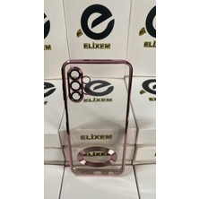 Elixem Samsung A13 Uyumlu Şeffaf Kenarlar Rose Gold Omega Kılıf