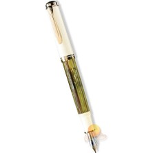 Pelikan M400 Beyaz 14 Ayar Altın Kaplama Altın Uç Ve Metal Aksam Dolma Kalem