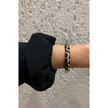 Marsel Özel Seri Üçgen Desen Kalın Siyah Renkli Kelepçe