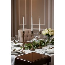 3'lü Üçlü Eskitme Şamdan Mumluk Dekoratif Ev Dekorasyon Paslanmaz