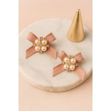 Gigi Giyim Fiyonk Desenli Inci Detaylı Kadın Pens Toka