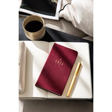 Paperora 2026 Haftalık Keten Cep Ajandası 12 Aylık - Bordo