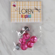 Sesengo Loren Crafts pembe 8 li düğme - 203