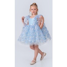 Mnk Baby & Kids Çiçek Brode Desen Imeros Kız Abiye M00736