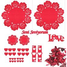 Kırmızı Keçe Yılbaşı Süsleri, 1 Adet, Renkli ve Şık Dekorasyon Malzemesi