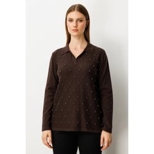 On Triko Inci Detaylı Polo Yaka Triko Kazak 63381-26K