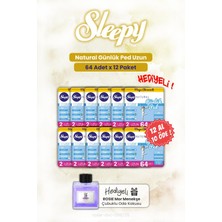 Sleepy 12 Al 10 Öde 64'lü Natural Günlük Ped Uzun ve Rosıe Oda Kokusu