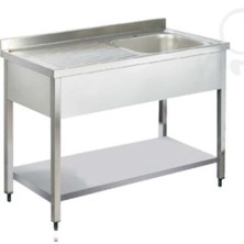 Pimak Tek Evyeli Taban Raflı Tezgah 60 x 60 x 85 (Cm)