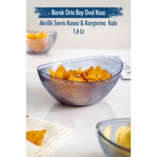 Depa Akrilik Barok Lacivert Orta Boy Oval Meyve & Salata Kasesi & Karıştırma Kabı / 1,6 Lt  (Cam Değildir)