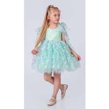 Mnk Baby & Kids Çiçek Brode Desen Imeros Kız Abiye M00736