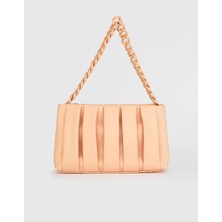 Butik Izgara Model Pudra Pembe Kadın Omuz Çantası