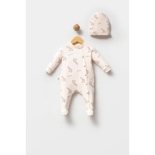 By Bubbles %100 Organik Pamuk Zürafa Baskı Bebek Tulum