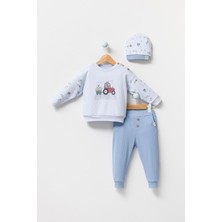 By Bubbles Çiftçi Baskılı Omuzdan Düğmeli 2li Takım