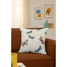 Premier Home Duck Kelebekli Kırlent Kılıfı Bej Sarı V1 40X40