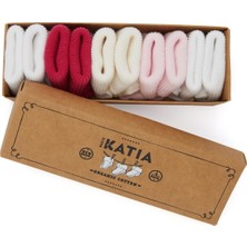 Katia & Bony Yenideoğan 5'li Organik Bebek Soket Çorap Pembe-Beyaz