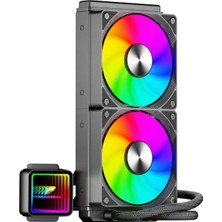 Megalodon Argb TR240 Sıvı Soğutucu 2X12CM Fan Yüksek Performanslı Işlemci Soğutucusu Sıvı Soğutma (Siyah)