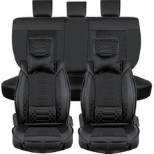 ALLDAYSM Aldysm Bmw 3 Serisi 330 Lüx Deri Oto Koltuk Kılıfı Ön Arka Takım (Royal) Tam Siyah