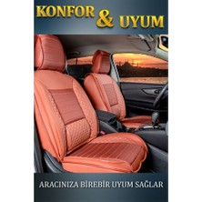 ALLDAYSM Aldysm Peugeot 307 Lüx Deri Oto Koltuk Kılıfı Ön Arka Takım Elit Serisi Tarçın