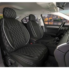 ALLDAYSM Aldysm Mazda Cx5 Lüx Yarı Deri Oto Koltuk Kılıfı Ön Arka Takım Istanbul Serisi Siyah Beyaz