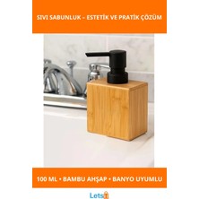 Letsii Büyük Ahşap Sıvı Sabunluk Modern Banyo ve Mutfak Için Çevre Dostu