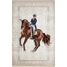Kilim Home Mars 171 Bej Vintage Binicilik At Figürlü Modern Dokuma Taban Halı
