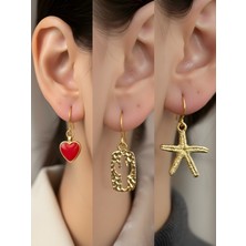 NKT Collection Trend Sembol Figürlü 3’lü Kadın Küpe Set