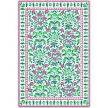 Kilim Home Mars 193 Pembe Yeşil Çiçeksi Pastel Modern Dokuma Taban Halı