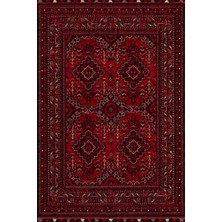 Kilim Home Bordo Otantik Desenli Yıkanabilir Kaymaz Tabanlı Salon Koridor ve Mutfak Halısı Marss 2168
